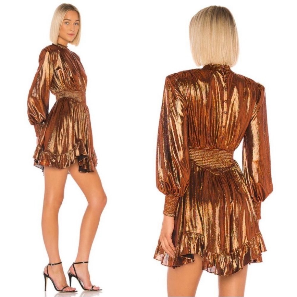 NWT Retrofete Melody Mini Dress in Rust XS - Picture 2 of 8